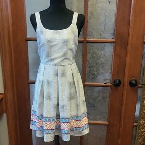 Freeway Blue and Multicolor Mini Dress